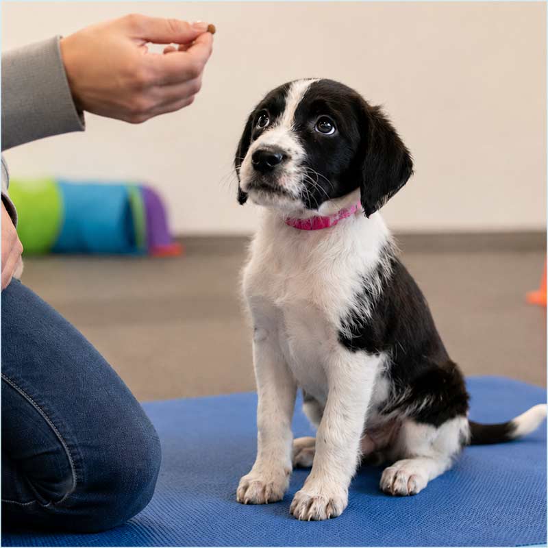 Dog participating in a Mostly Mutts training class